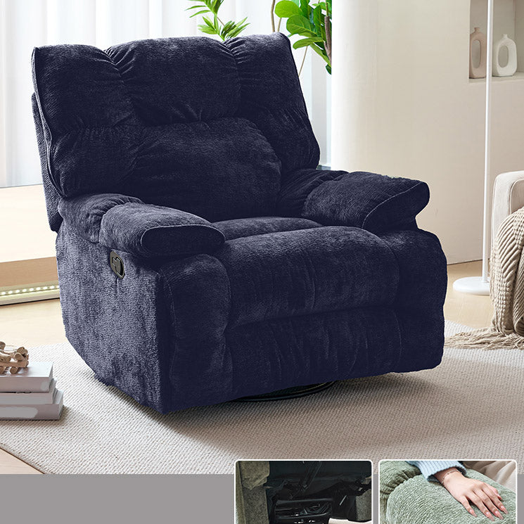 Swivel Rocker Standard Recliner Solid Color Manual-Handle Recliner Chair