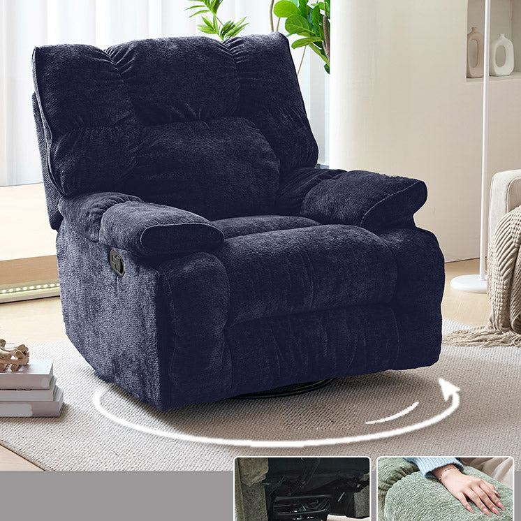 Swivel Rocker Standard Recliner Solid Color Manual-Handle Recliner Chair