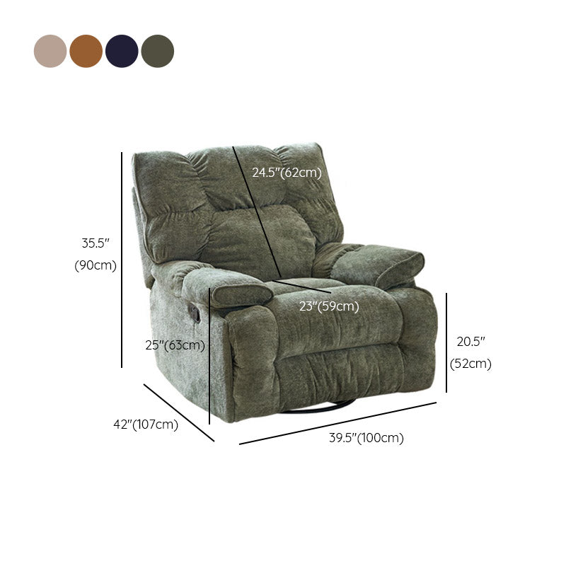 Swivel Rocker Standard Recliner Solid Color Manual-Handle Recliner Chair