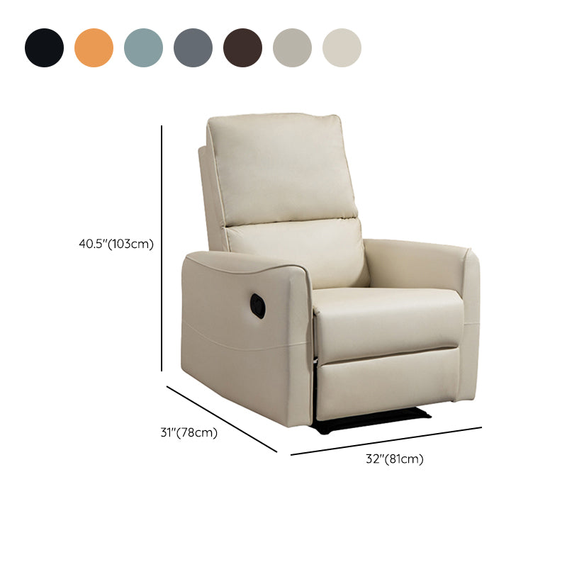 31.89" Wide Swivel Recliner Chair Faux Leather Recliner with Lumbar Support