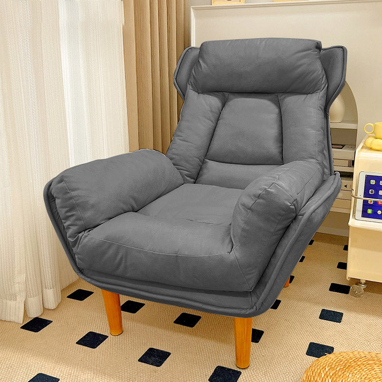 Modern Wood Recliner Chair Manual Solid Color Recliner Chair