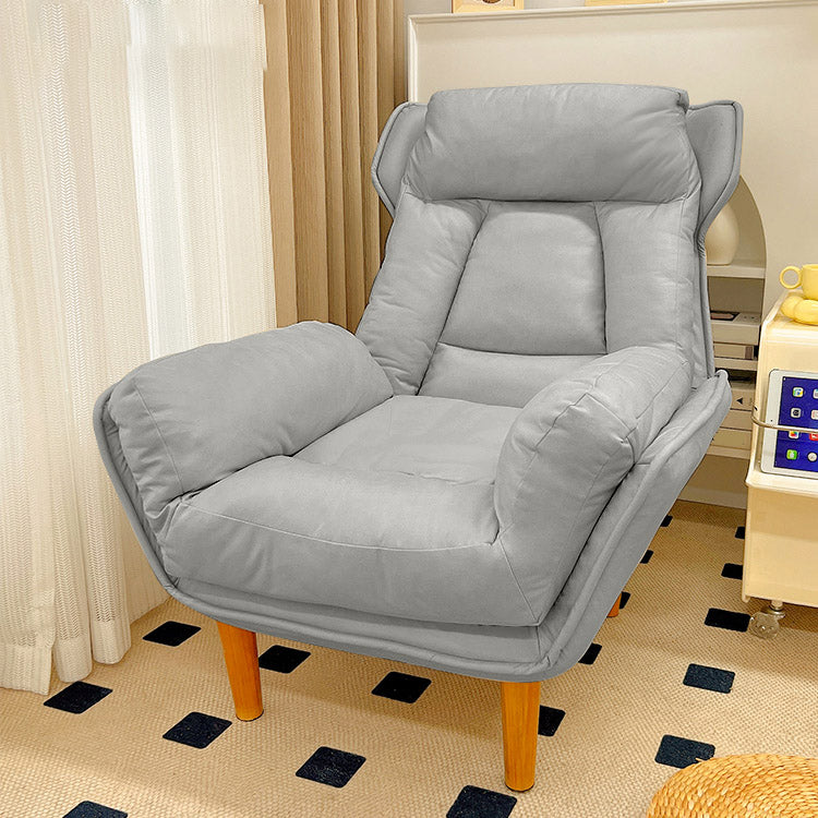 Modern Wood Recliner Chair Manual Solid Color Recliner Chair