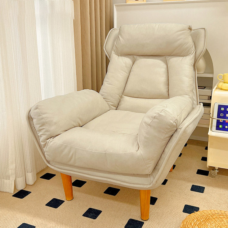 Modern Wood Recliner Chair Manual Solid Color Recliner Chair