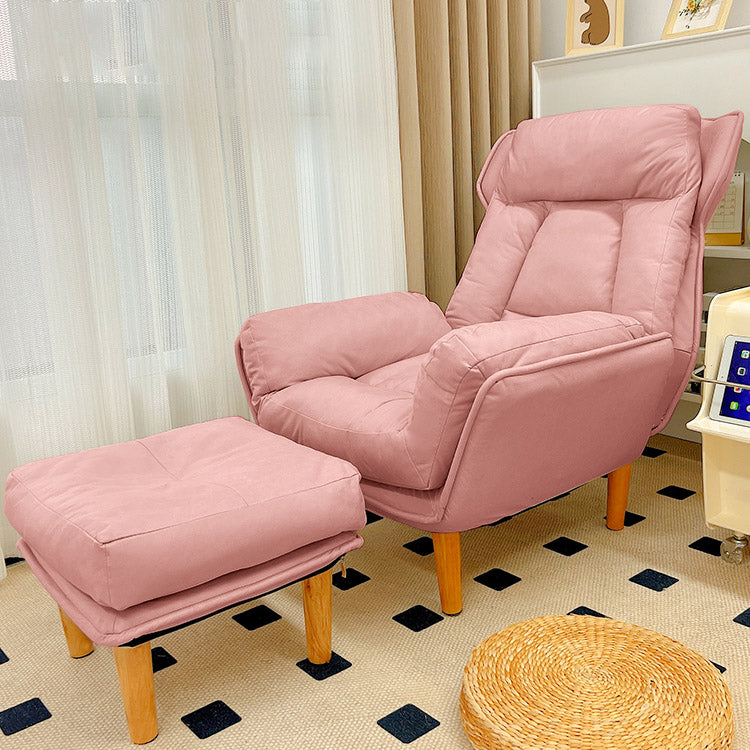 Modern Wood Recliner Chair Manual Solid Color Recliner Chair