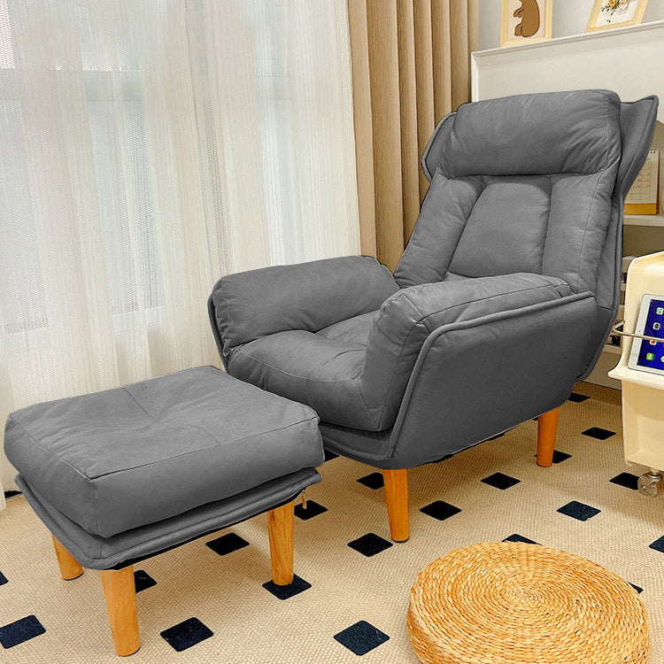 Modern Wood Recliner Chair Manual Solid Color Recliner Chair