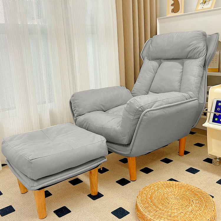 Modern Wood Recliner Chair Manual Solid Color Recliner Chair