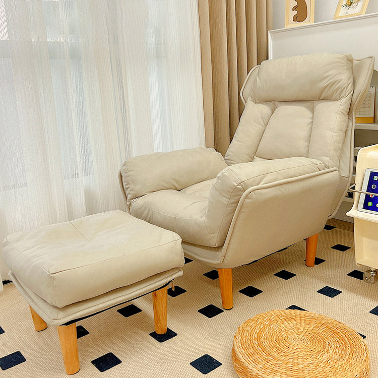 Modern Wood Recliner Chair Manual Solid Color Recliner Chair