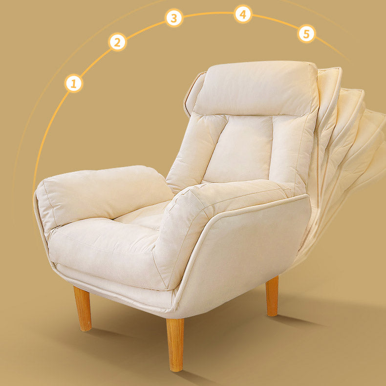 Modern Wood Recliner Chair Manual Solid Color Recliner Chair