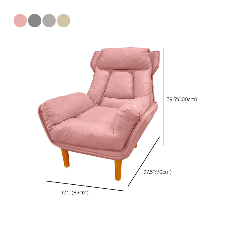 Modern Wood Recliner Chair Manual Solid Color Recliner Chair