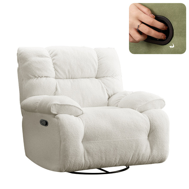 Solid Color Swivel Rocker Standard Recliner Microsuede Recliner Chair