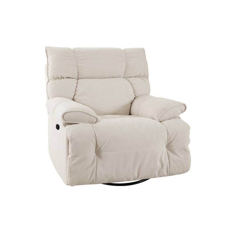 Solid Color Swivel Rocker Standard Recliner Microsuede Recliner Chair