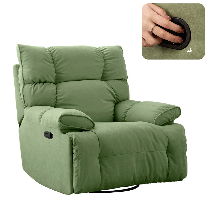 Solid Color Swivel Rocker Standard Recliner Microsuede Recliner Chair