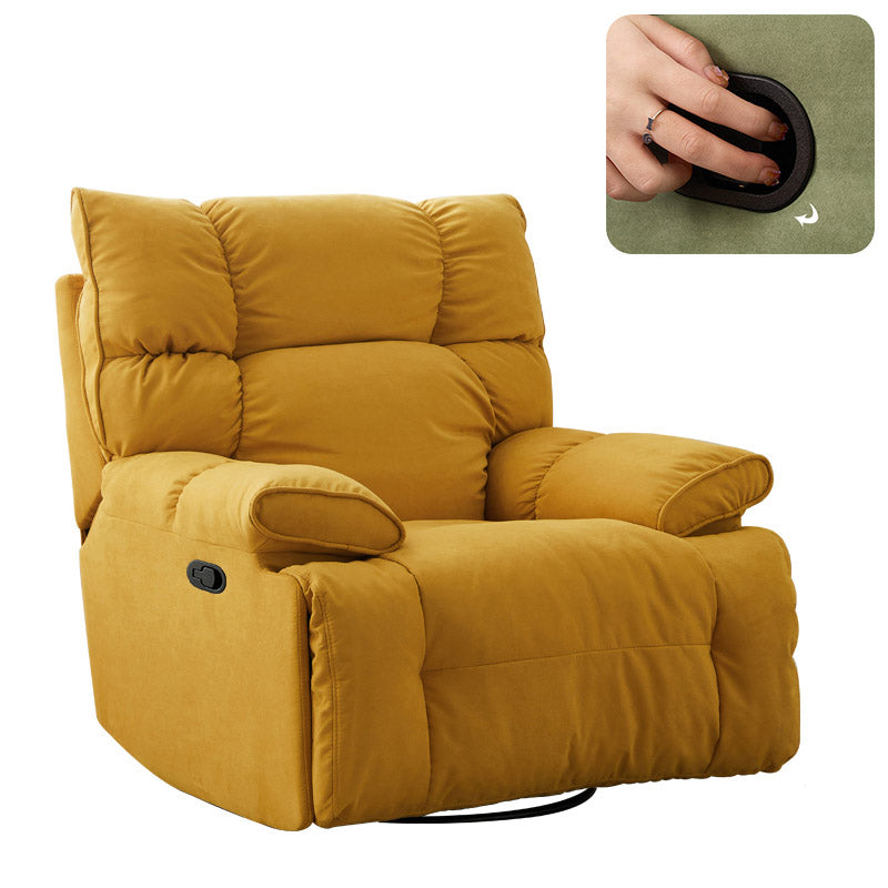 Solid Color Swivel Rocker Standard Recliner Microsuede Recliner Chair