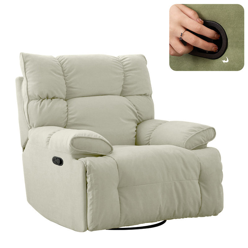 Solid Color Swivel Rocker Standard Recliner Microsuede Recliner Chair