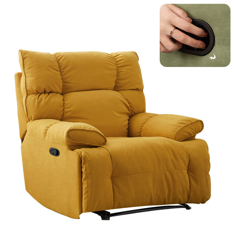 Solid Color Swivel Rocker Standard Recliner Microsuede Recliner Chair