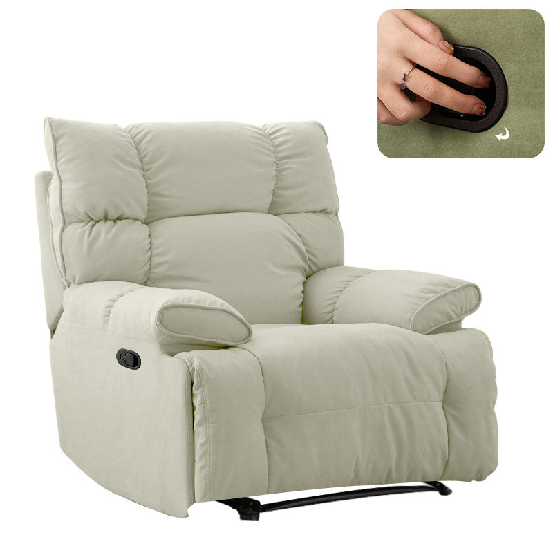 Solid Color Swivel Rocker Standard Recliner Microsuede Recliner Chair