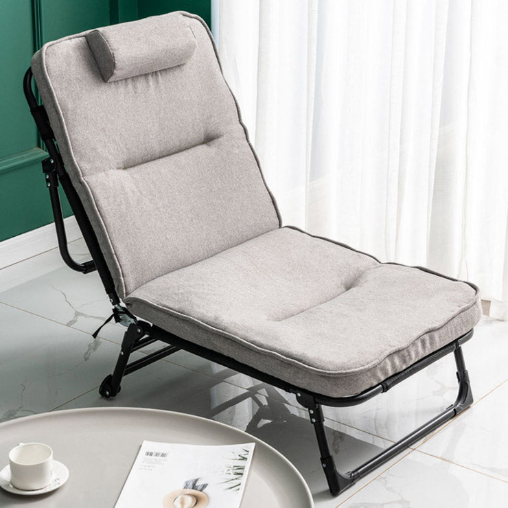 Metal Frame Foldable Standard Recliner Cotton Blend Recliner Chair