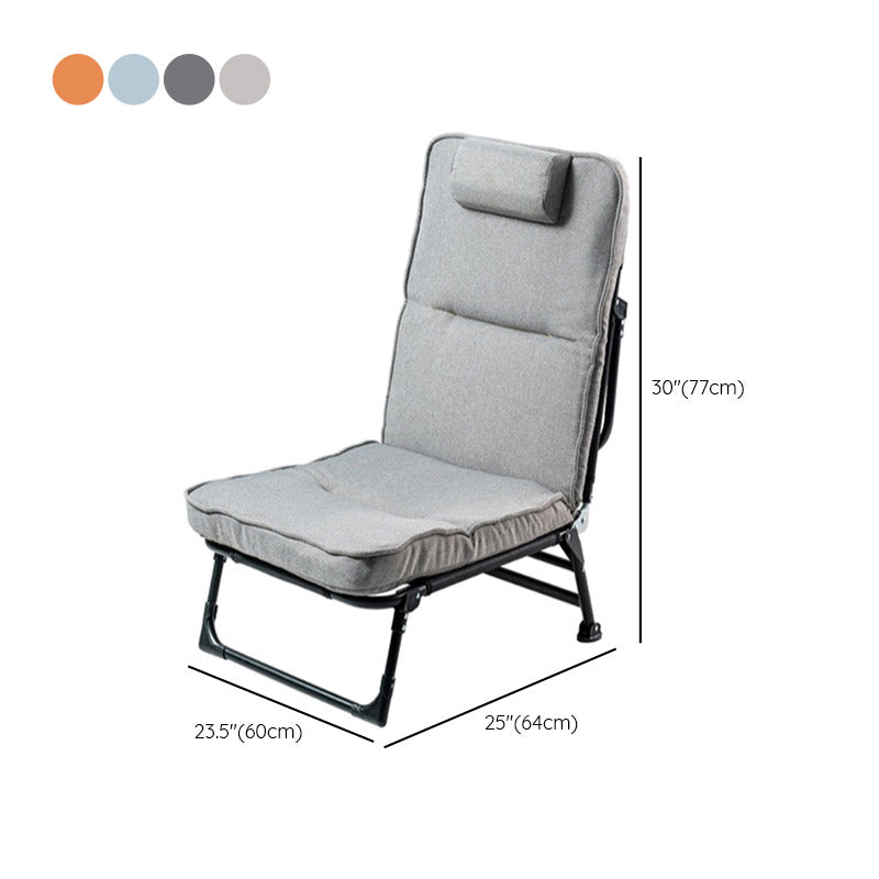 Metal Frame Foldable Standard Recliner Cotton Blend Recliner Chair