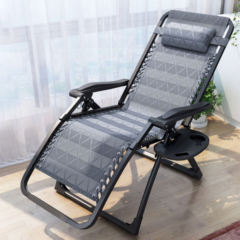 Contemporary Style Recliner Foldable Seat Position Lock Metal Recliner