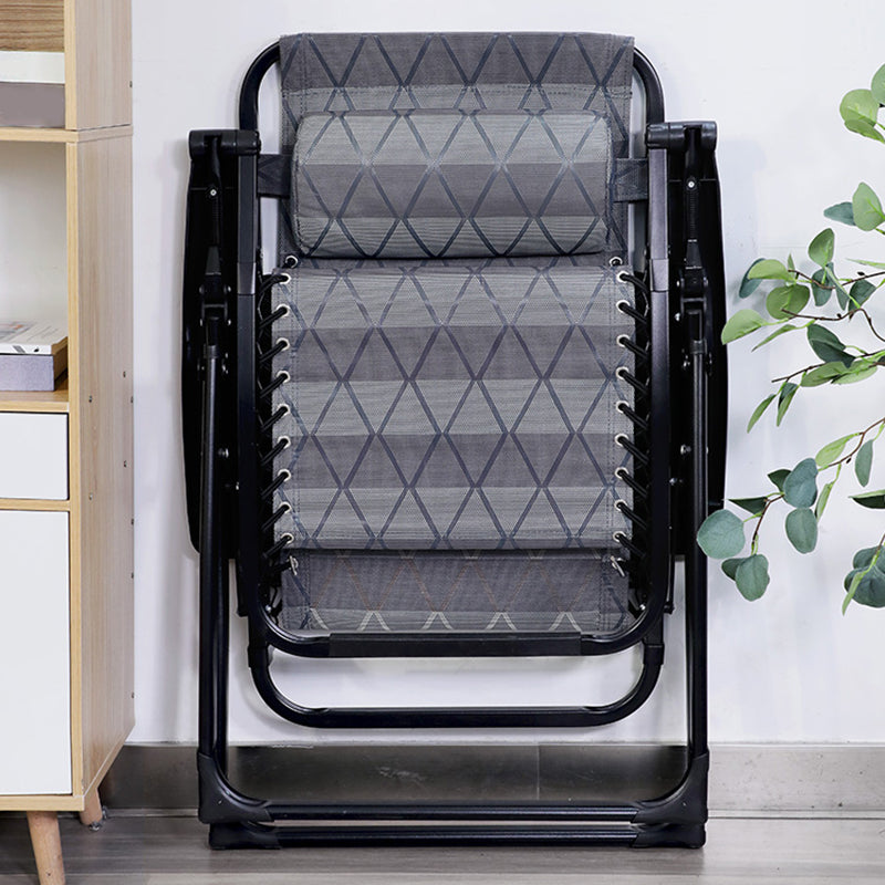 Contemporary Style Recliner Foldable Seat Position Lock Metal Recliner