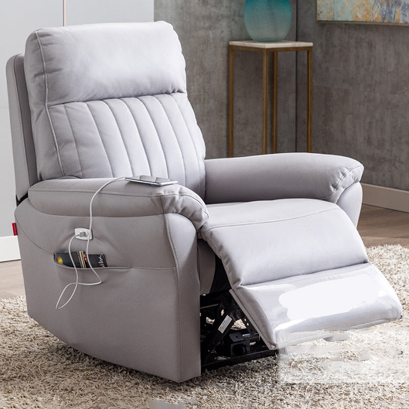 Contemporary Standard Recliner with Arm Storage and Back Movement