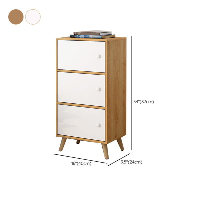 Minimalistic Rectangle Storage Cabinet with Wooden Knobs Doors