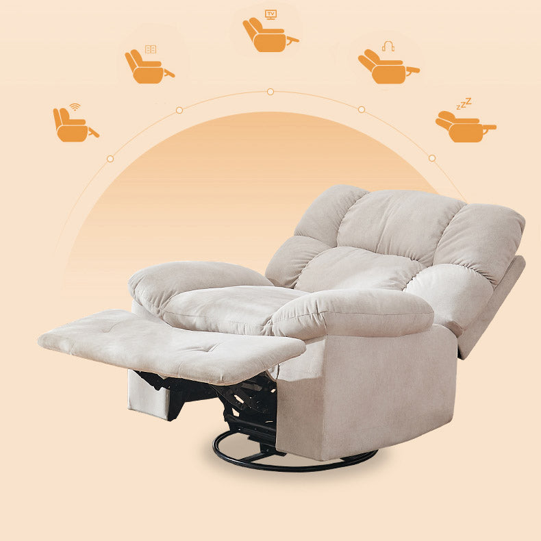 Solid Color Recliner Chair Independent Foot Swivel Base Standard Recliner