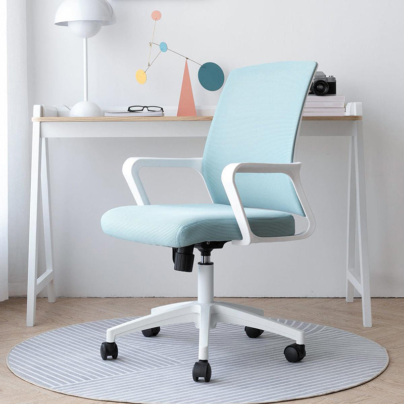 Fixed Arms Office Chair Adjustable Seat Height Desk Chair with Wheels