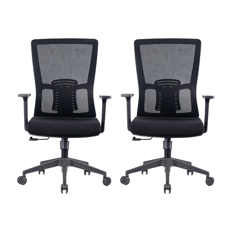 Fixed Arms Office Chair No Distressing Ergonomic Desk Chair with Wheels