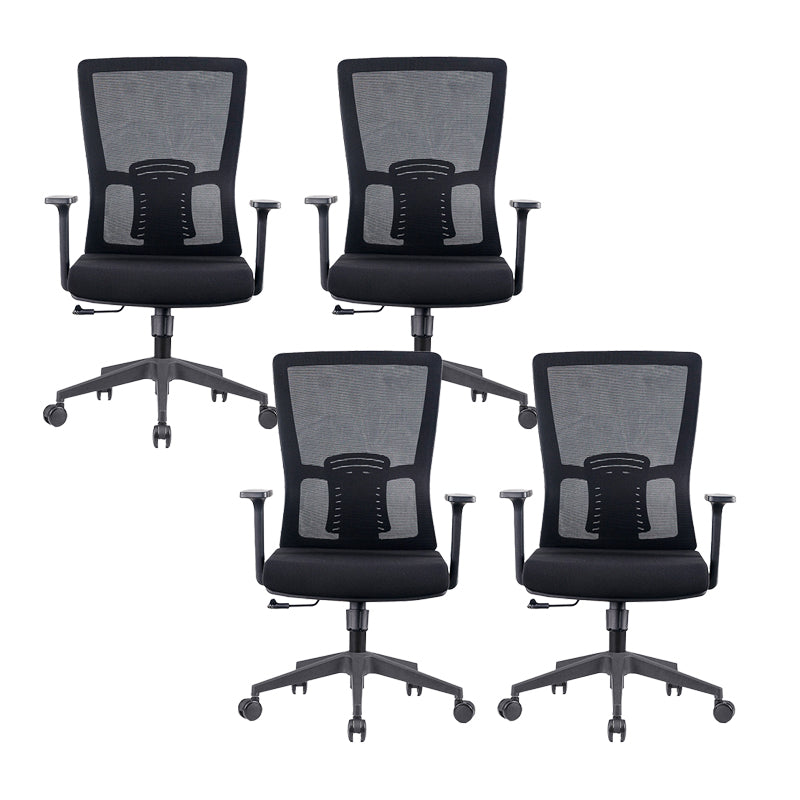 Fixed Arms Office Chair No Distressing Ergonomic Desk Chair with Wheels