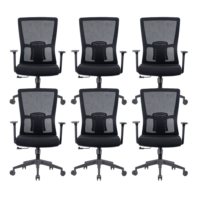 Fixed Arms Office Chair No Distressing Ergonomic Desk Chair with Wheels