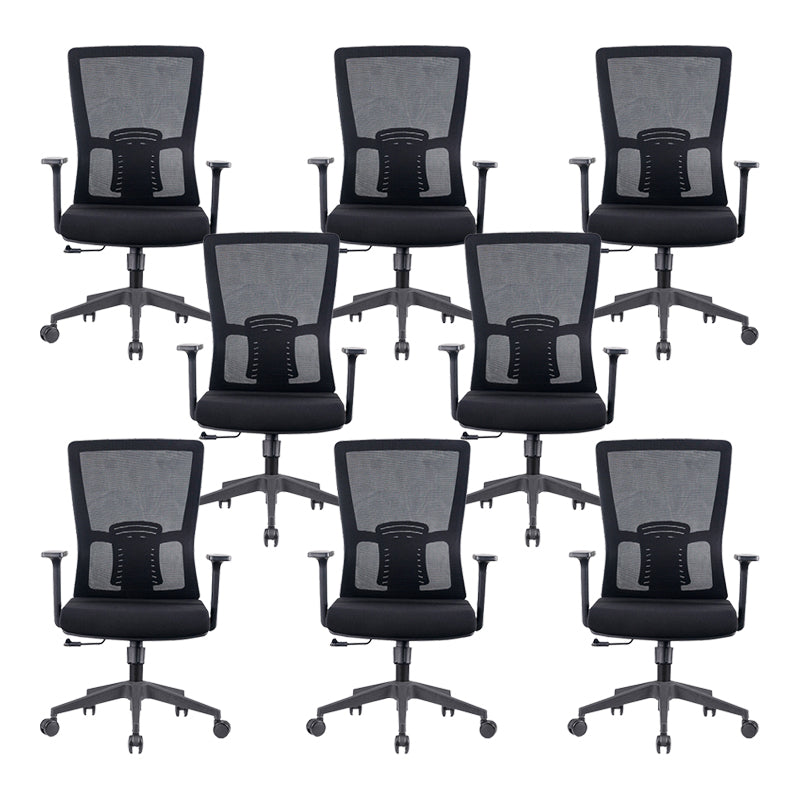 Fixed Arms Office Chair No Distressing Ergonomic Desk Chair with Wheels