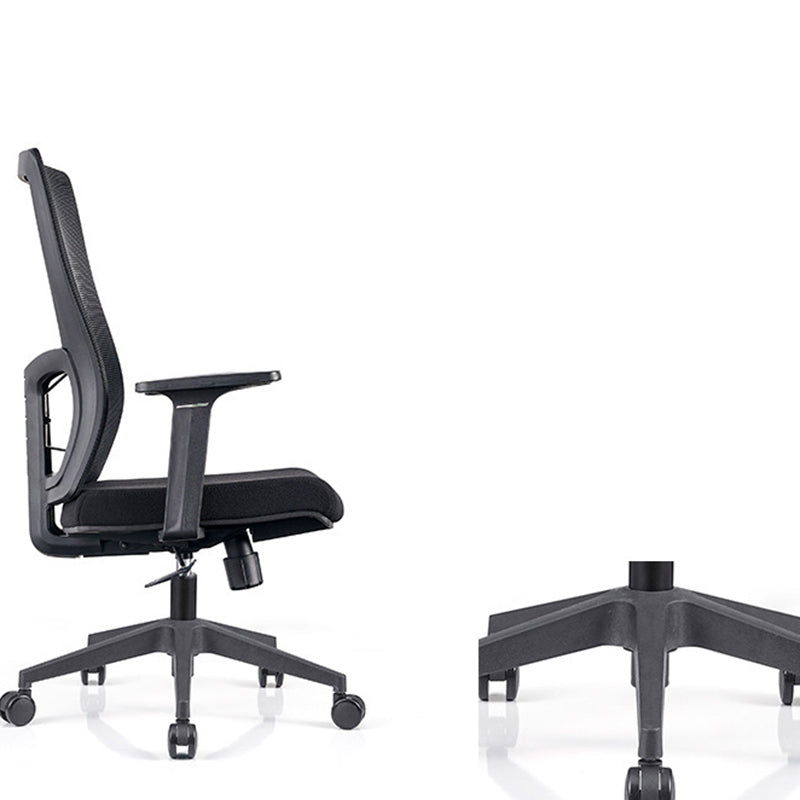 Fixed Arms Office Chair No Distressing Ergonomic Desk Chair with Wheels