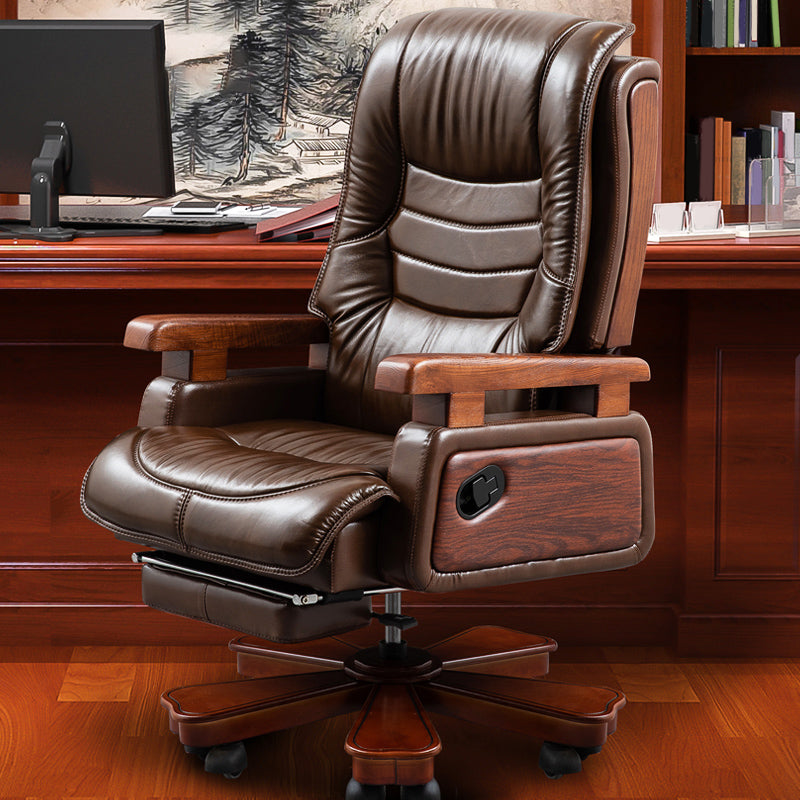 Modern Office Chair Leather Adjustable Seat Height Slide Chair with Wheels