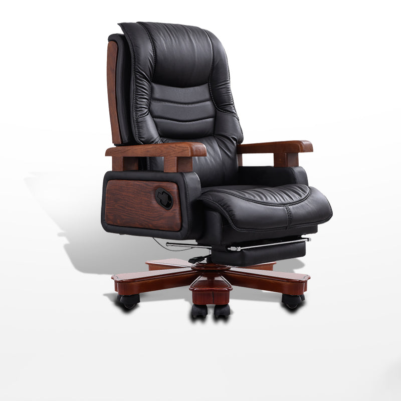 Modern Office Chair Leather Adjustable Seat Height Slide Chair with Wheels