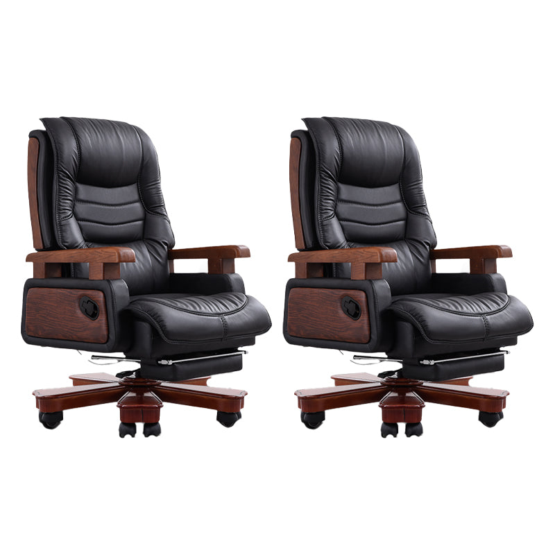 Modern Office Chair Leather Adjustable Seat Height Slide Chair with Wheels