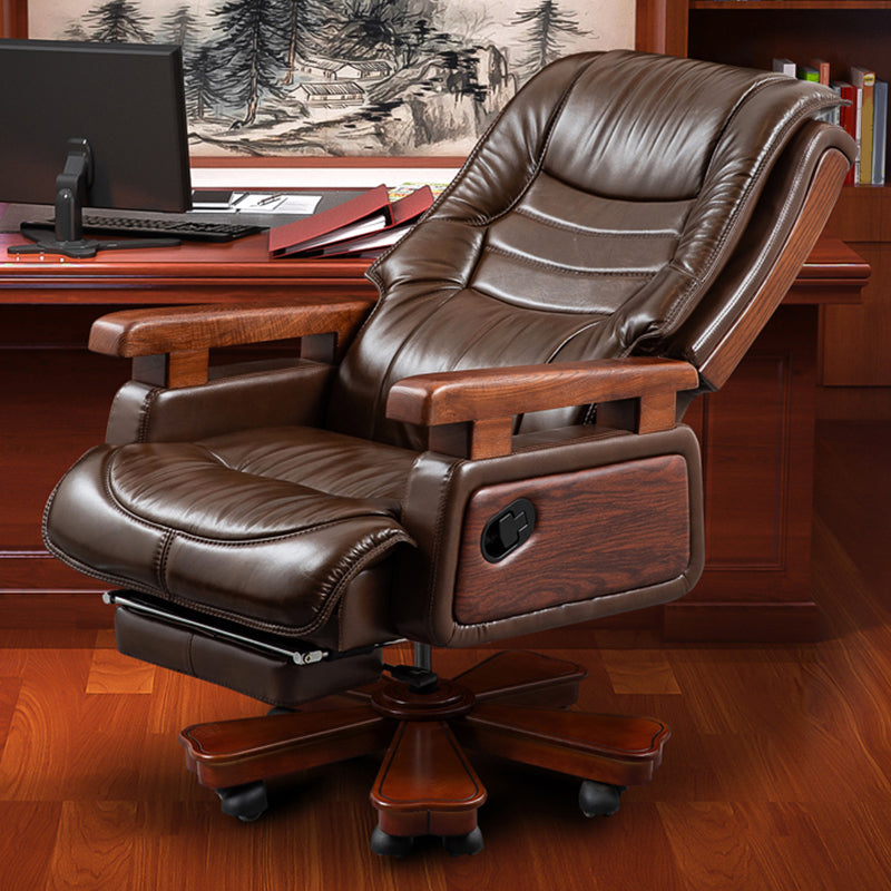 Modern Office Chair Leather Adjustable Seat Height Slide Chair with Wheels