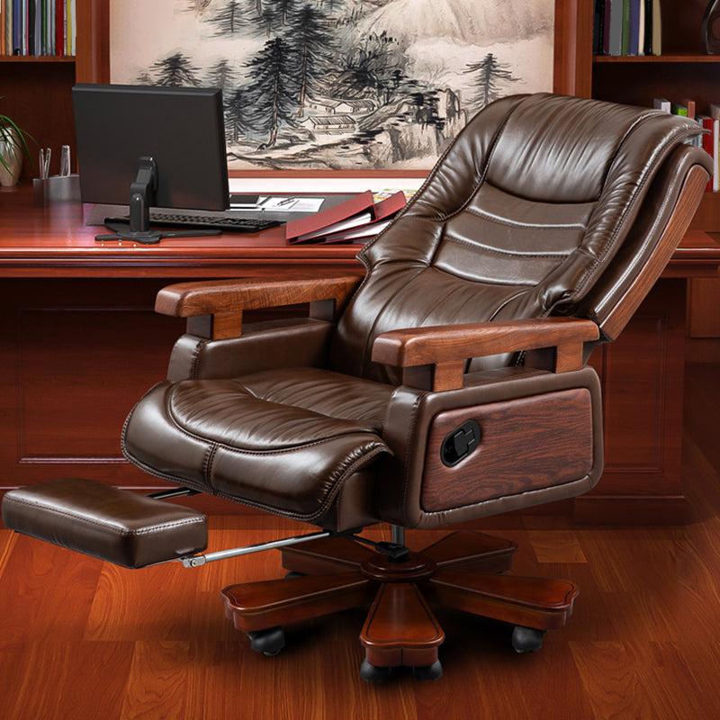 Modern Office Chair Leather Adjustable Seat Height Slide Chair with Wheels