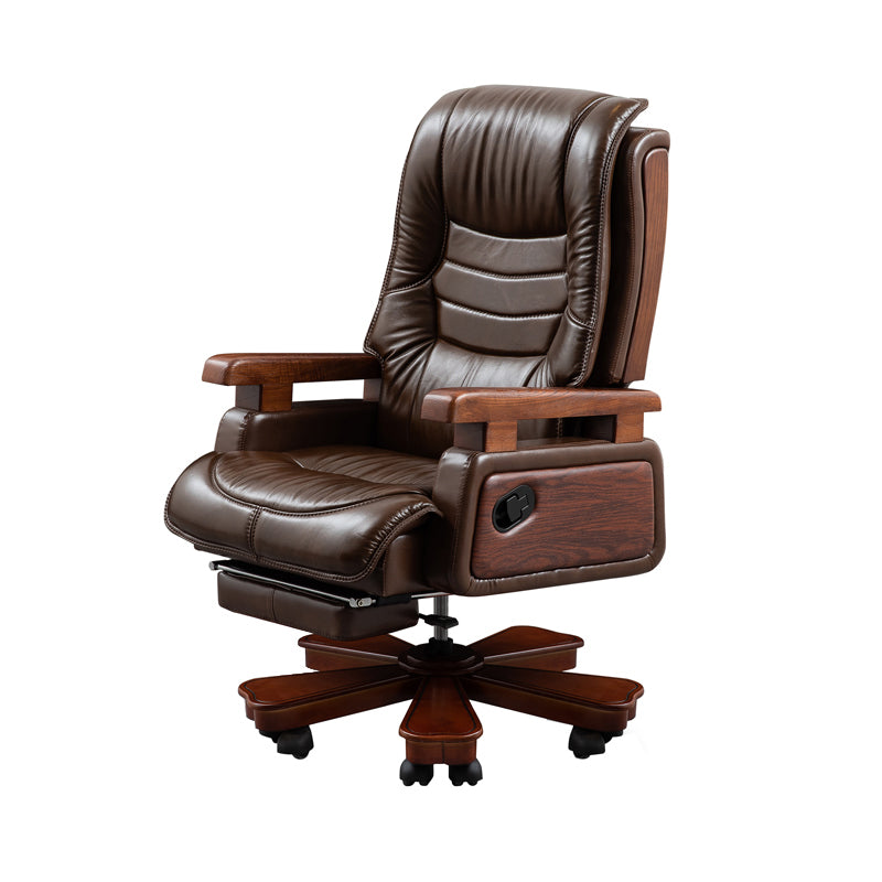 Modern Office Chair Leather Adjustable Seat Height Slide Chair with Wheels