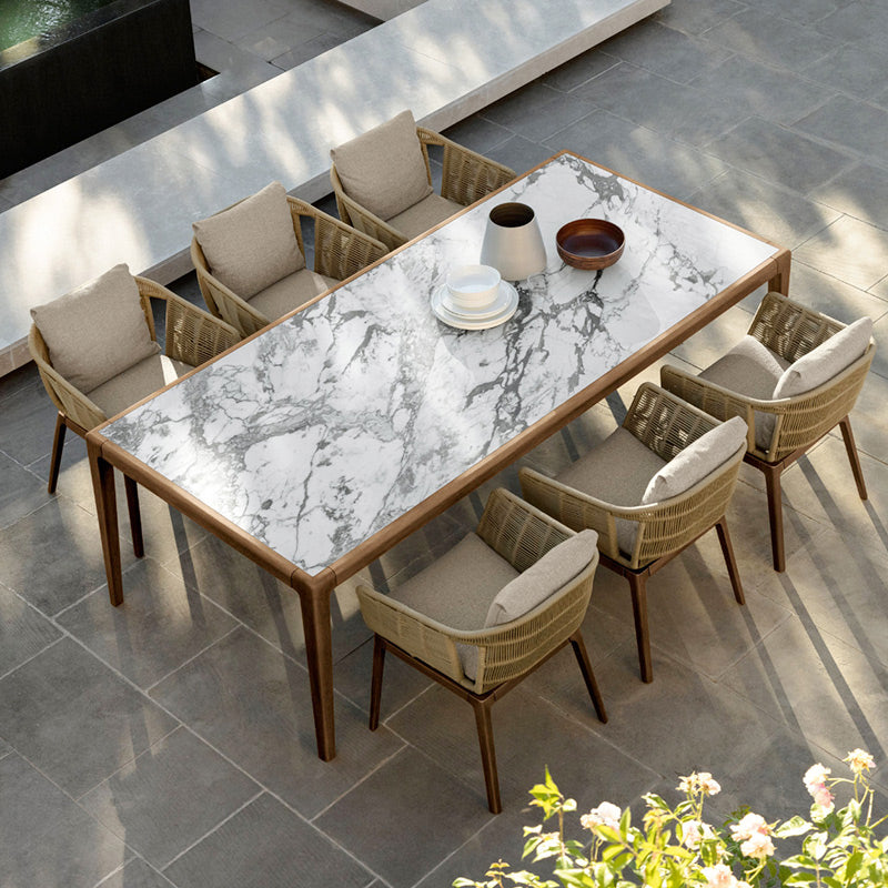 Rectangular Patio Dining Table Set 1/7 Pieces Patio Dining Sets