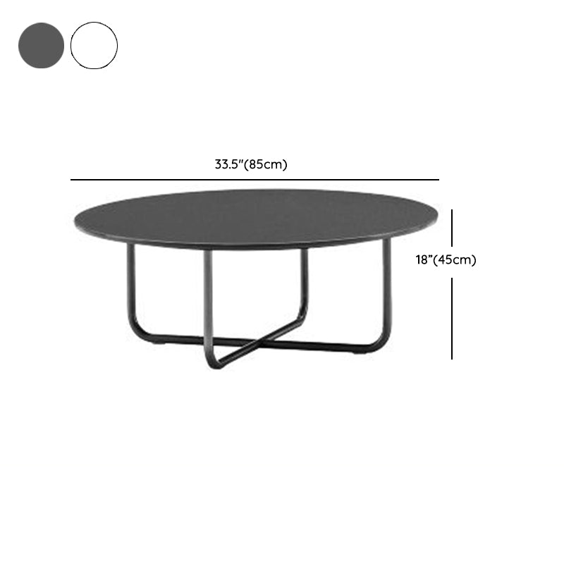 Industrial Outdoor Table Sintered Stone Top Table with Metal Base