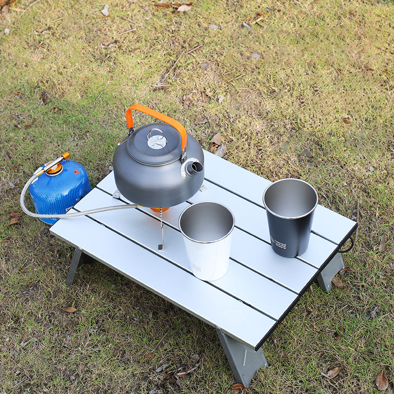 Industrial Metal Table Folding Outdoor End Table with 4 Legs