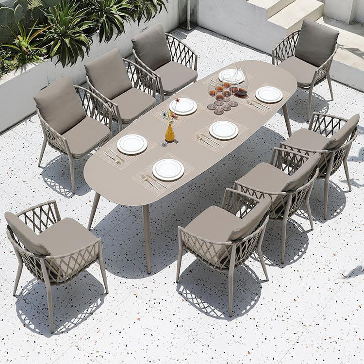 Contemporary Outdoor Patio Table Mildew Resistant Dining Table