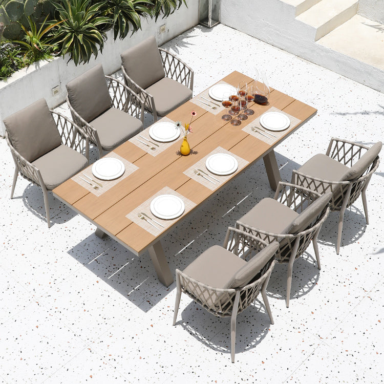 Contemporary Outdoor Patio Table Mildew Resistant Dining Table