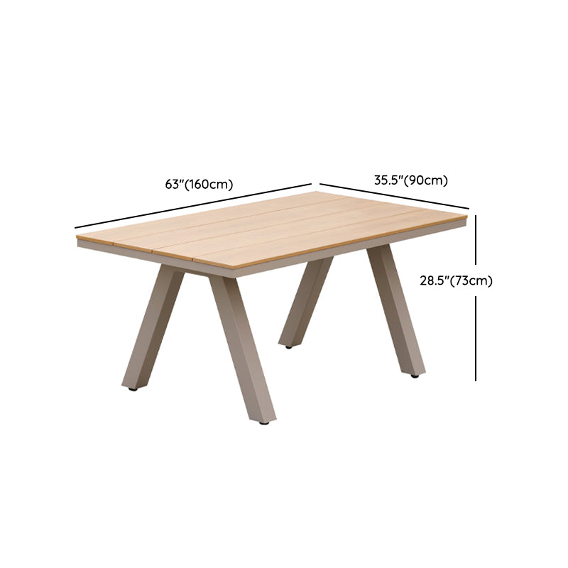 Contemporary Outdoor Patio Table Mildew Resistant Dining Table