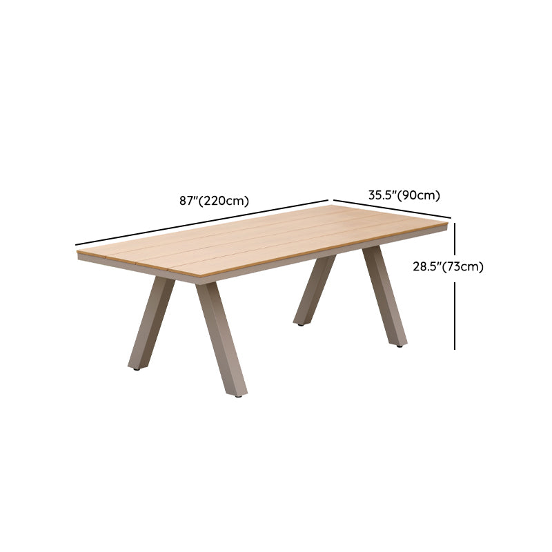 Contemporary Outdoor Patio Table Mildew Resistant Dining Table