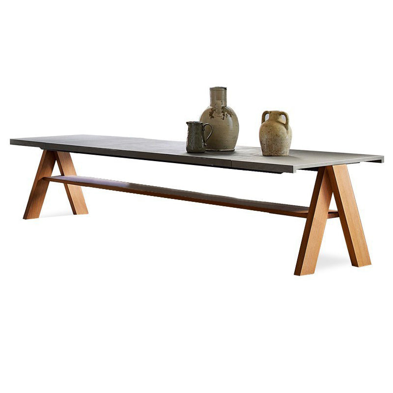 Contemporary Solid Wood Coffee Table Rectangle Outdoor Dining Table