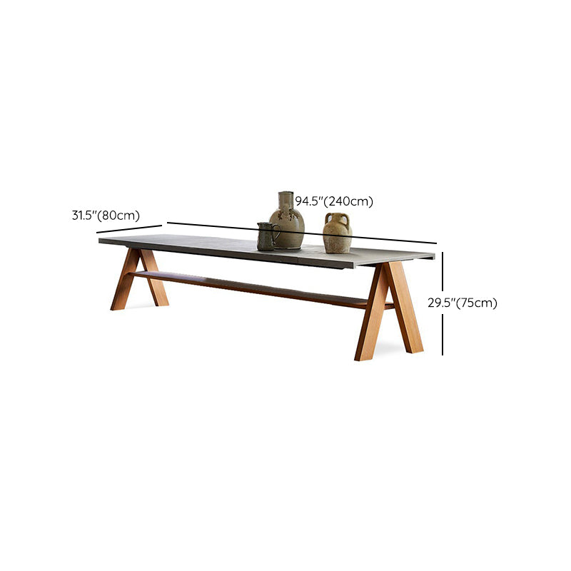 Contemporary Solid Wood Coffee Table Rectangle Outdoor Dining Table