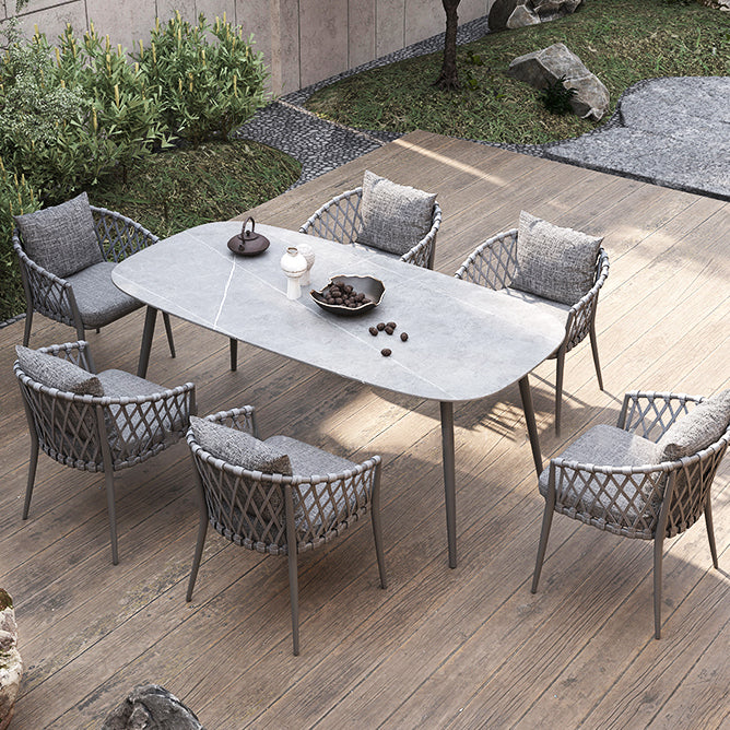 Contemporary Aluminum Frame Patio Table Outdoor Dining Table