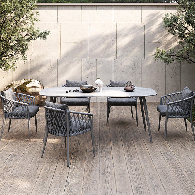 Contemporary Aluminum Frame Patio Table Outdoor Dining Table